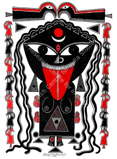 Sanjay Bhattacharya (Artist), Kali / Durga, 2018, Painting
