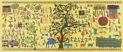 Bhuri&nbsp;Bai (Artist), My Village, 2015, Painting