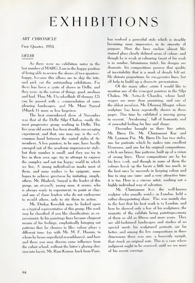 C.L. F (Essayist), Exhibitions, 1954, Essay