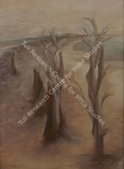 Jehangir Sabavala (Artist), Stag-Antlered Trees, 1967, Painting