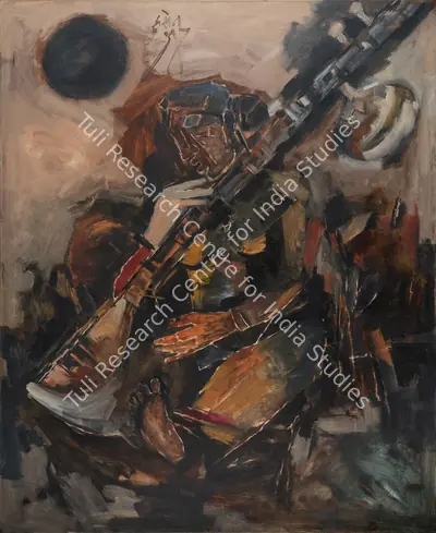 Husain, M.F. (Artist). Sitar Player Series. Oil on canvas, early 1970s | Painting | FineArts | 00336089