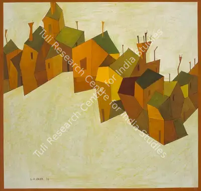S.H. Raza (Artist), Untitled (Horses), 1953, Painting