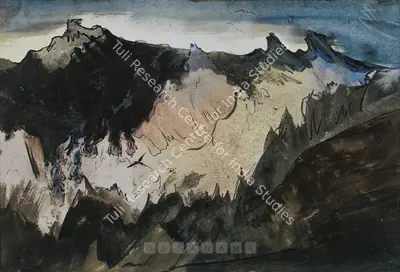 Gopal Ghose (Artist), Blue Mountain, 1968, Painting