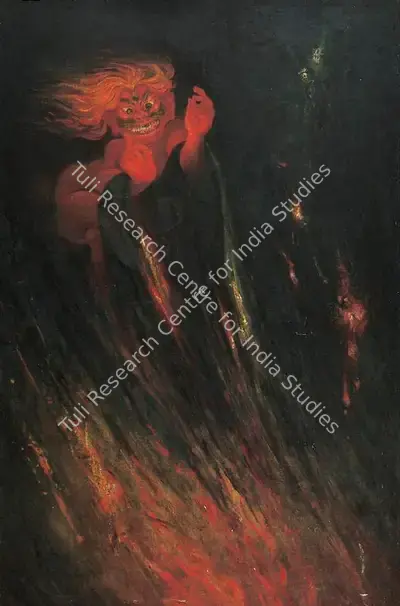 J.P. Gangooly (Artist), The Demon In My Dreadful Dream During Delirium., 1951, Painting