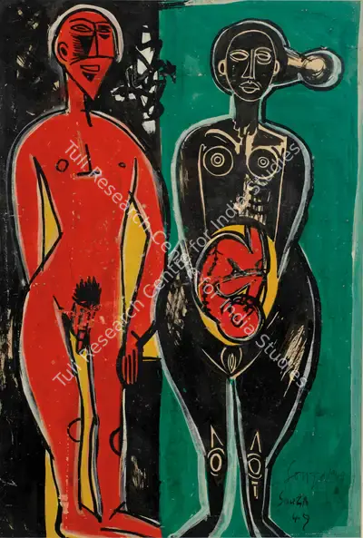 F.N. Souza (Artist), Womb, 1949, Painting