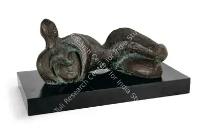 Prodosh Dasgupta (Artist), Mother & Child Reclining, 1976, Sculpture