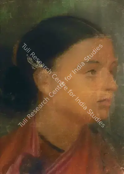 M.V. Dhurandhar (Artist), Portrait of a Lady, Drawing