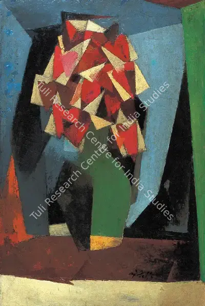 N.S. Bendre (Artist), Flower Vase, 1959, Painting