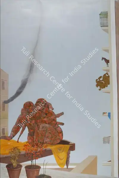 Jagannath Panda (Artist), The Tarrace - II, 2006, Painting