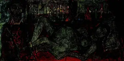 F.N. Souza (Artist), Birth, 1955, Painting