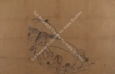 M.F. Husain (Artist), Untitled, 1942, Drawing