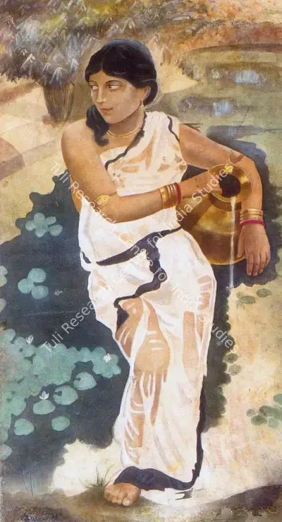 Hemendranath Mazumdar (Artist), Village Girl, Painting