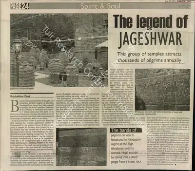 Rajshekhar Pant (Writer), The Legend of Jageshwar, 2005, Newspaper Clipping
