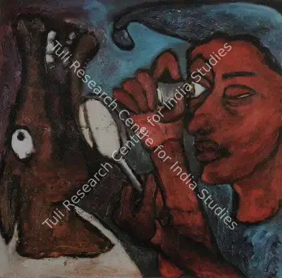 Rekha Rodwittiya (Artist), Investigator, 1988, Painting