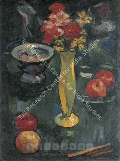 Walter Langhammer (Artist), Still-Life With Flowers, 1946, Painting