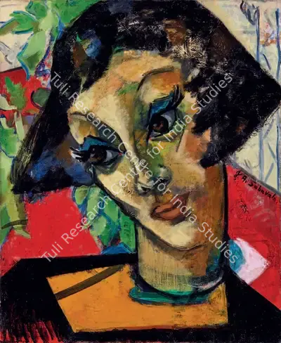 Jehangir Sabavala (Artist), Untitled (Portrait Of A Lady), 1955, Painting