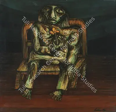 Rabin Mondal (Artist), Man Acting as King, 1982, Painting