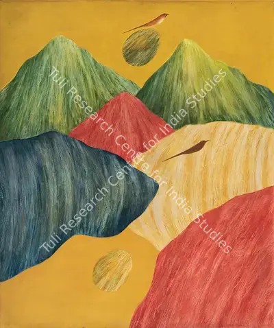 J. Swaminathan (Artist), Mountain & Bird Series, 1979, Painting