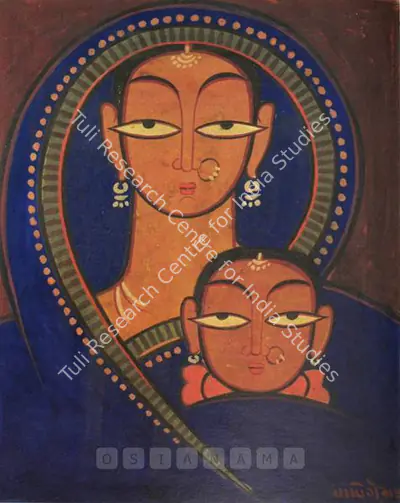 Jamini Roy (Artist), Mother And Child, Painting