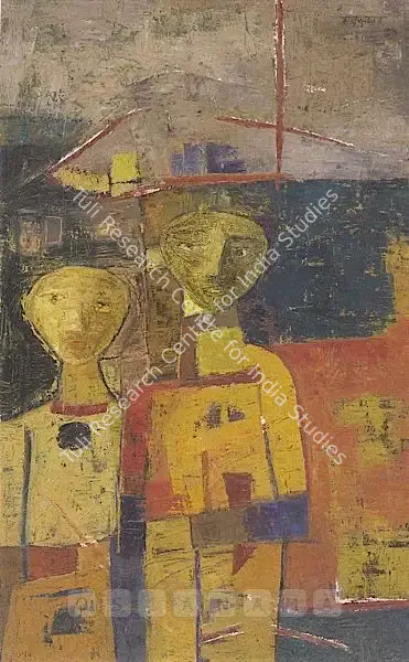 Ramkumar (Artist), Untitled ( Two Figures), 1960, Painting