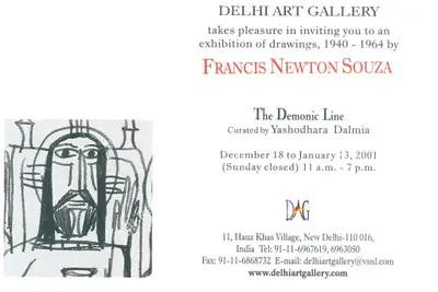F.N. Souza (Artist), Demonic Line, 2000, Solo Exhibition Invitation