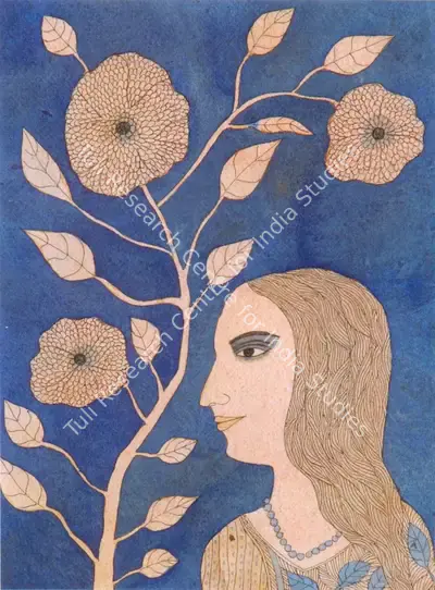 Badri Narayan (Artist), The Nayika Of The Flowers, 2004, Painting