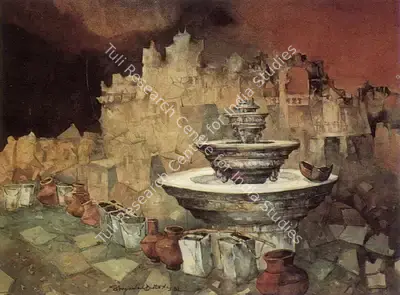 Shyamal Dutta Ray (Artist), The Fountain, 1982, Painting