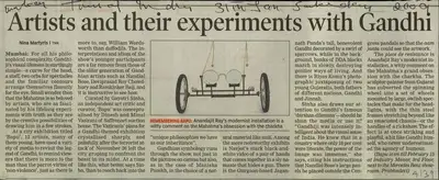 Nina Martyris (Reporter), Artists and their Experiments with Gandhi, 2009, Newspaper Clipping