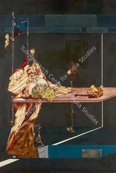 Kaleka, Ranbir (Artist). Critic's Dilemma, 1973 | Painting, So.Lon/10.06.19, 2019 · Sotheby's