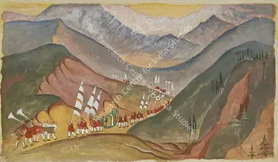 K.K. Hebbar (Artist), Procession, 1941, Painting