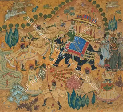 A.A. Almelkar (Artist), Jal Mandir, 1951, Painting