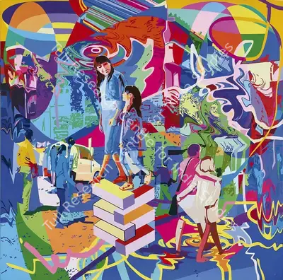 George Martin (Artist), Screaming The Public Sphere, 2013, Painting