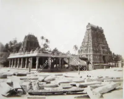 Unknown (Photographer), Ganesa Temple & Western Gopuram - Chidambaram, Antiquarian Photograph