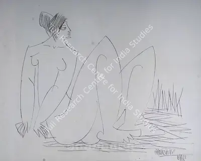 Sadequain (Artist), Untitled, 1963, Drawing