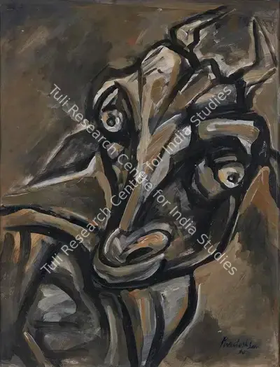 Paritosh Sen (Artist), Goat, 1990, Painting