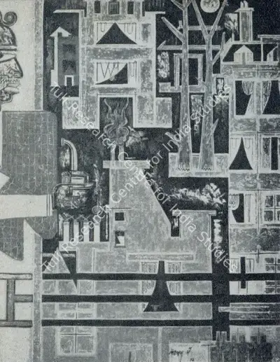 Laxman Pai (Artist), From My Window, 1950, Painting