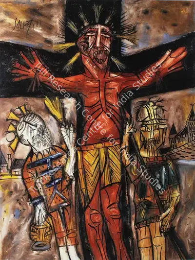 Souza, F.N. (Artist). Crucifixion. Oil on canvas, 1961 | Painting | FineArts | 00599203