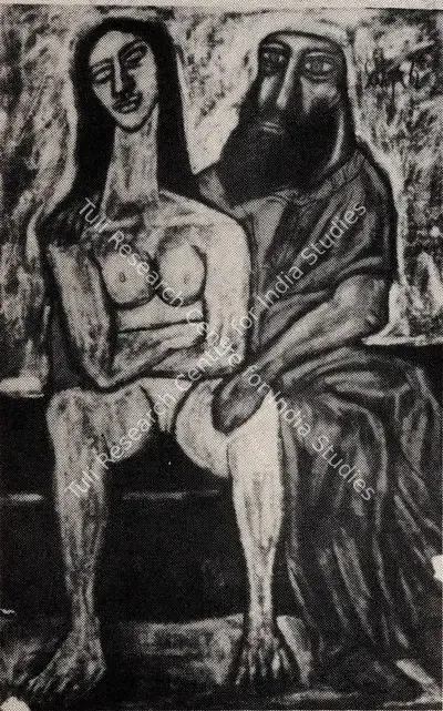 F.N. Souza (Artist), Lovers, 1962, Drawing