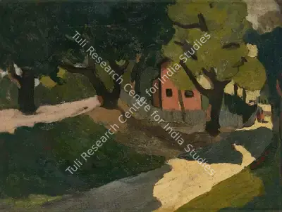Avinash Chandra (Artist), Village, 1952, Painting