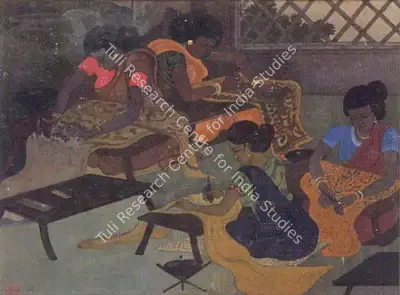 Ramendranath Chakravorty (Artist), The Weavers, Painting
