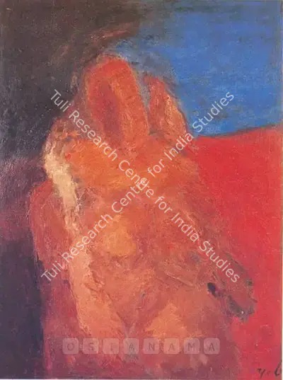 Tyeb Mehta (Artist), Woman And A Bird, 1955, Painting