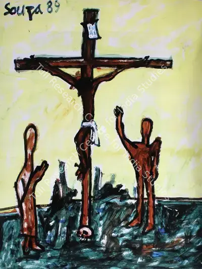 F.N. Souza (Artist), Christ, 1989, Painting