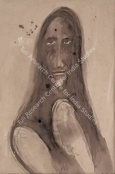 Rabindranath Tagore (Artist), Woman, 1931, Painting