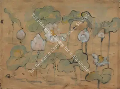 Mukherjee, B.B. (Artist). Lotus Pond, c.1953 | Painting, Os.Del/09.02.13, 2013 · Osian's