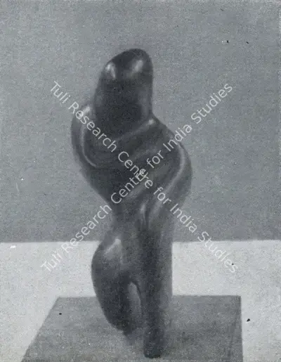 Raja Ram (Artist), Kneeling Figure, 1957, Sculpture