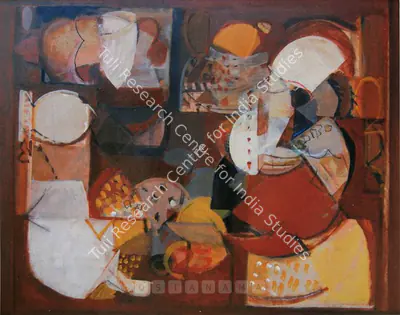 P. Gopinath (Artist), Biomorphic Images, 1995, Painting