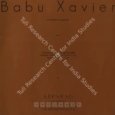 Babu Xavier (Artist), Babu Xavier, 1999, Solo Exhibition Invitation