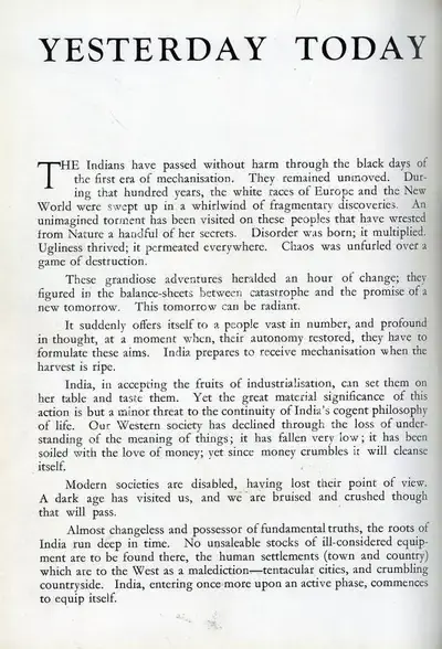 Le Corbusier (Essayist), Yesterday Today and Tomorrow, 1948, Essay