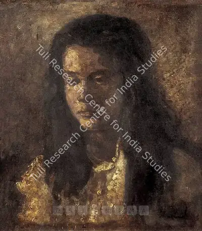 Zainul Abedin (Artist), Portrait Of A Girl, 1935, Painting