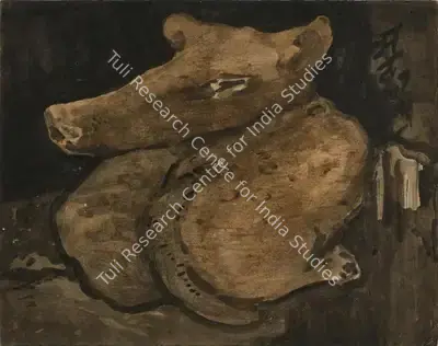 Abanindranath Tagore (Artist), The Dog Who Has Lost His Master, 1941, Drawing